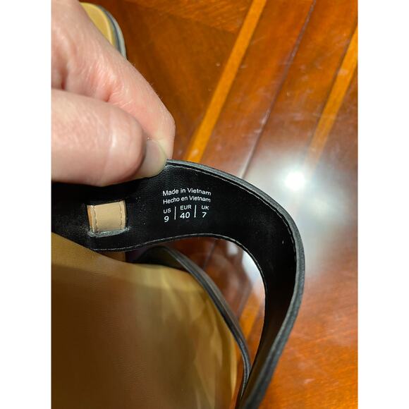 Call it Spring Women Sz 9 Sandals DoubleStrap Vegan Ankle Strap Buckle Black Tan - Picture 6 of 9